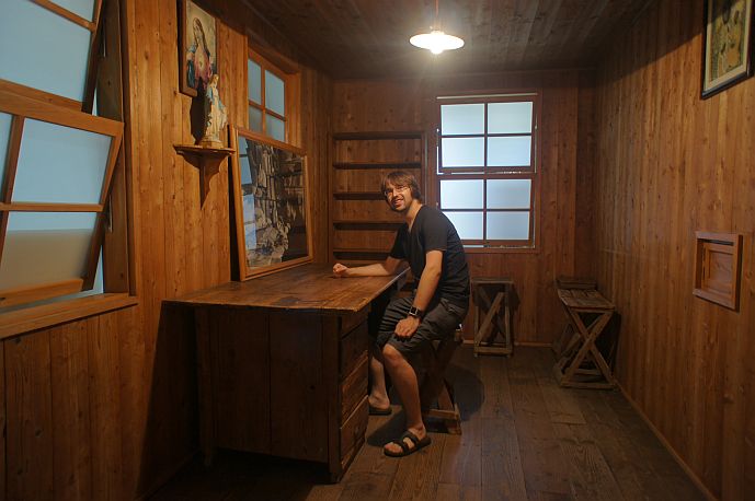 Brandon in St. Maximilian's room